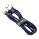 4. Baseus Cafule USB-A / Lightning 2.4A QC 3.0 Kabel 1 m - Blau-Gold