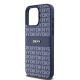 6. DKNY Lederhülle mit Monostreifen und Metalllogo für iPhone 15 Pro Max – Blau