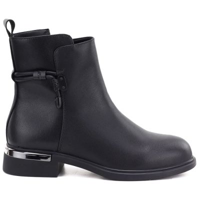 6. Schwarze Damen-Ankle-Boots aus Leder D&A S.Barski MK62-7025