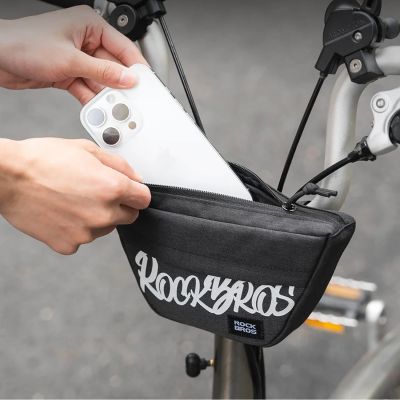 4. Rockbros G011 Flash Journey Lenkertasche – Trapezförmig, Schwarz