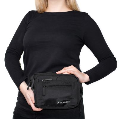 11. Wozinsky WSB-W1 Unisex-Schultertasche mit verstellbarem Riemen, wasserdicht – schwarz