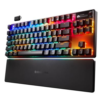 6. SteelSeries Gaming-Tastatur Apex Pro TKL Gen 3 US-Layout Bluetooth Schwarz 2,4 GHz / Bluetooth / Kabelgebunden OmniPoint 3.0 Einstellbare hypermagnetische Schalter Drahtlose Verbindung