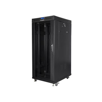 6. LANBERG LCD-Standschrank 19" 27U 800x1200 Schwarze Glastür (Flachverpackung)