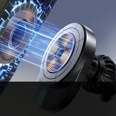 6. Joyroom JR-ZS409 Magnethalter mit 15W induktivem Ladegerät für Auto-Lüftungsschlitze – Schwarz