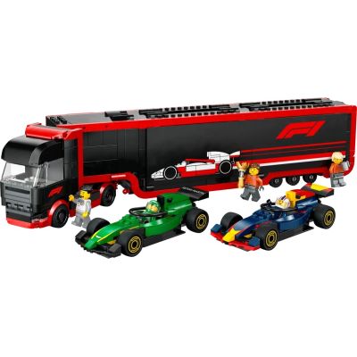 3. LEGO CITY 60445 F1 Truck mit RB20 und AMR24 F1 Autos