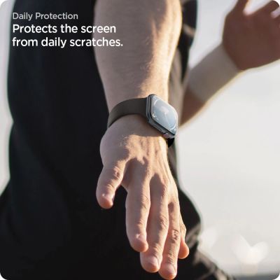 11. Spigen Elite Shield „EZ FIT“ 2-PACK Hybridglas für Apple Watch 10 (42 MM) – transparent