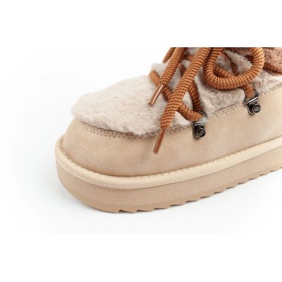 15. D.Franklin Damen Winter Schneestiefel, modisches Fellfutter, braun beige hoch