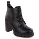 21. Damen-Stiefeletten mit Blockabsatz, schwarz M.Daszyński SA218-8