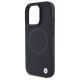 6. BMW Sign Leather Half Textured And Circle MagSafe-Hülle für iPhone 16 Pro Max – Schwarz
