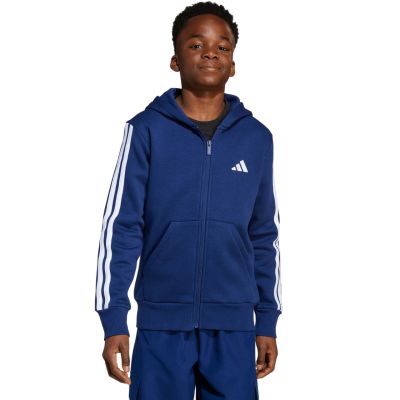 4. adidas Essentials Sweatshirt mit durchgehendem Reißverschluss, marineblau, Kinder, JY4980