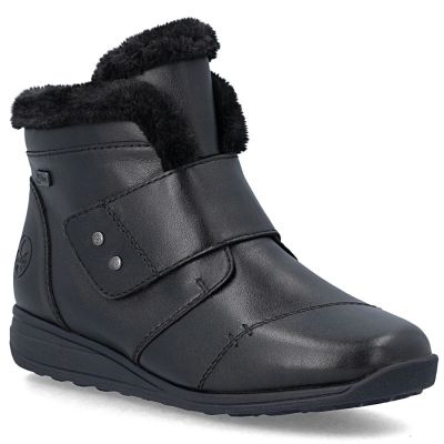 7. Rieker 47268-00 Wasserdichte Leder-Ankle-Boots für Damen, Schwarz