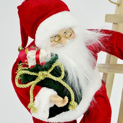 5. Dekorativer Weihnachtsmann auf einer Leiter, 65 cm