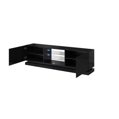 4. TV-Schrank QIU 200 MDF Hochglanz Schwarz/Hochglanz Schwarz