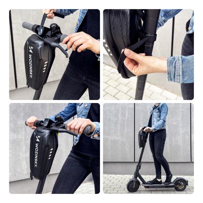 8. Wozinsky Wasserdichte Scooter-Lenkertasche 3L Schwarz (WSB4BK)