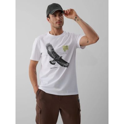 Herren-T-Shirt mit Aufdruck, regulär, Größe 4F 4FKAW26TTSHM4499-10S