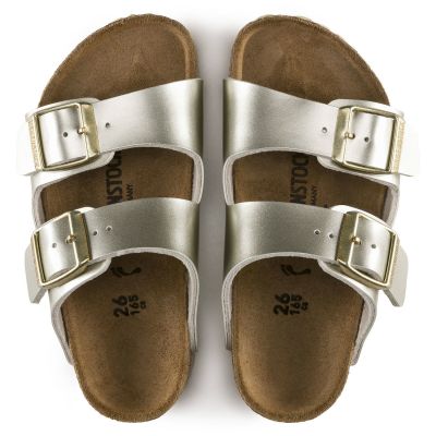 4. Birkenstock Arizona Kids Birko-Flor Electric Metallic Gold Schmale Flip-Flops (1014841)