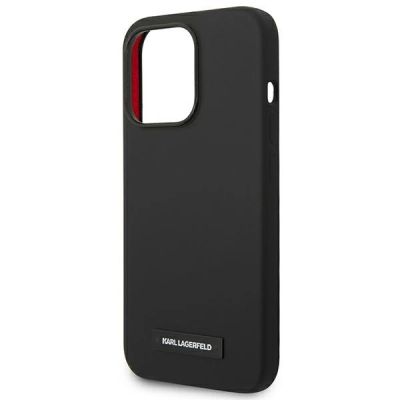 6. Karl Lagerfeld KLHMP14LSLMP1K iPhone 14 Pro 6,1" hardcase czarny/black Silicone Plaque Magsafe