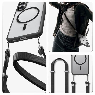 21. Spigen Ultra Hybrid Mag MagSafe Hülle für Samsung Galaxy S26 – Transparent Schwarz