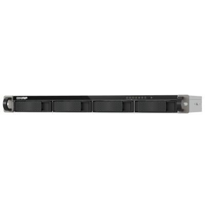 Qnap TS-433eU, 1U-Rack, 4x 2,5"/3,5" SATA, ARM Cortex-A55 2,0 GHz 4C, 4 GB RAM, 2x 2,5-GbE-Anschlüsse, 2x USB 3.2, 60-W-Netzteil