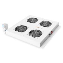 DIGITUS Lüftungspanel für 19-Zoll-Schränke, Serien Basic, Hyper und Unique, 4 Lüfter, Thermostat, grau