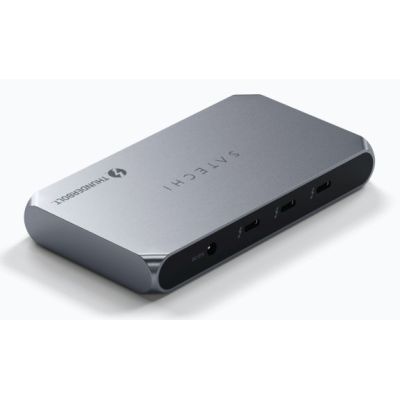 2. Satechi Thunderbolt 4 Slim Hub Pro - USB-C-Hub (DC 20V-Anschluss, USB 3.2 Gen 2-Datenanschluss, 3x Thunderbolt 4-Anschluss) (Space Grau)
