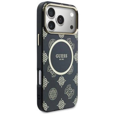 4. Guess IML Peony Dot MagSafe Hülle für iPhone 17 Pro Max – Schwarz