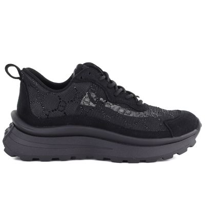2. Damen-Sneaker mit Mesh und Strasssteinen, schwarz, Goe TT2N4041