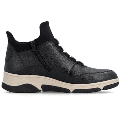 2. Schwarze, gefütterte Damen-Ankle-Boots aus Leder von Rieker (Modell L5651-01)