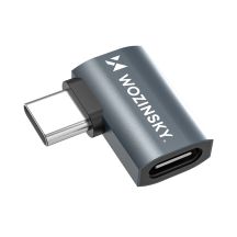 Wozinsky WPKB-01 USB-C - USB-C 40Gb/s 240W 8K OTG seitlich abgewinkelter Adapter - Grau
