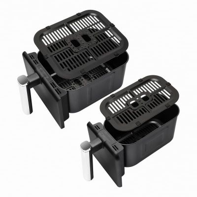 5. ELDOM FETTFREIE FRITTEUSE FR200 9 L, 2200 W, ZWEI UNABHÄNGIGE SCHUBLADEN, 8 PROGRAMME, LED-ANZEIGE, TEMPERATUR 80 °C–200 °C