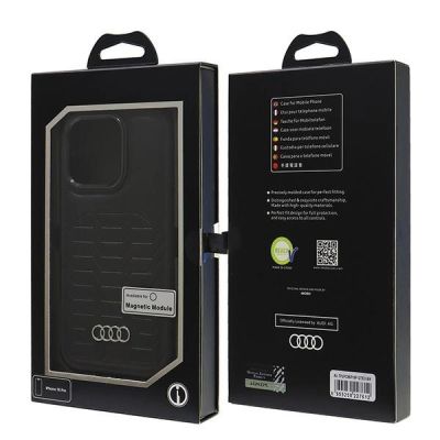 7. Audi Kunstleder MagSafe iPhone 16 Pro 6,3" schwarz/schwarz Hardcase AU-TPUPCMIP16P-GT/D3-BK