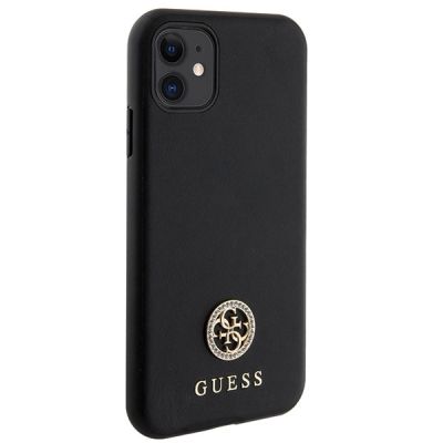 4. Guess Strass Metall Logo iPhone 11 / Xr 6.1" Hülle - Schwarz