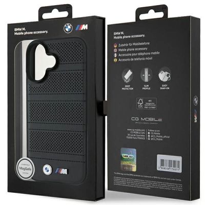 8. BMW M MagSafe-Hülle mit Perforation und Ziernähten für iPhone 16 – Schwarz
