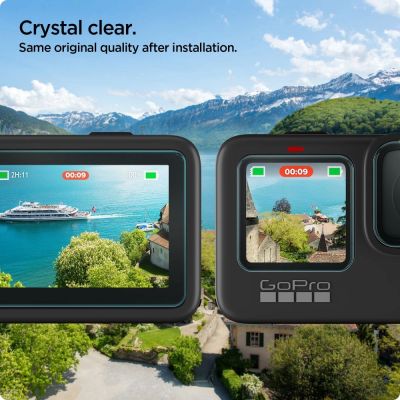 4. Spigen Glass.tR Slim gehärtetes Glas + Folie 2er-Set für GoPro Hero 9/10/11/12 – Transparent