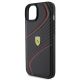 6. Ferrari Twist Metal Logo-Hülle für iPhone 15 Plus – Schwarz
