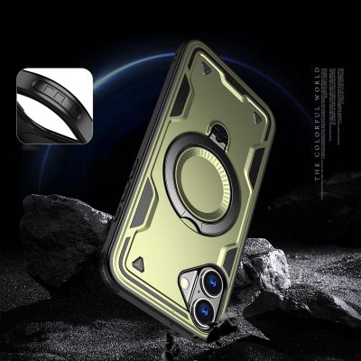 5. Hybrid Armor Trendige Hülle mit MagSafe für iPhone 16 – Grün