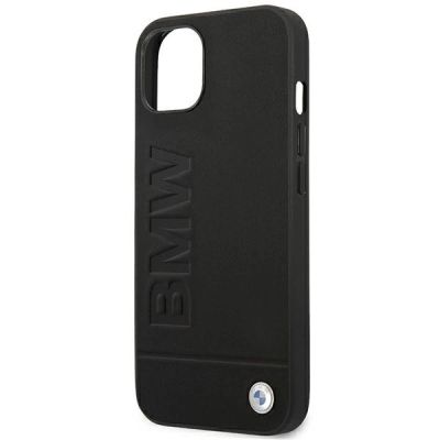 6. Hülle BMW BMHCP14MSLLBK iPhone 14 Plus 6,7 "schwarz / schwarz Lederstempel