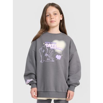 Oversized Sweatshirt ohne Kapuze für Mädchen 4F 4FJRAW25TSWSF2438-22S