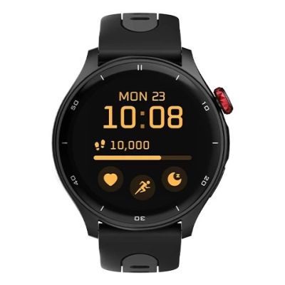 myPhone Smartwatch mit GPS, AMOLED-Display (1,43 Zoll), wasserdicht, Schwarz