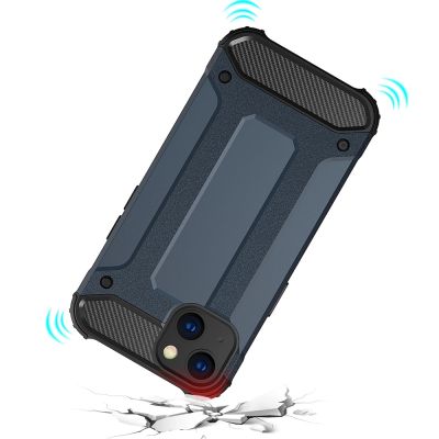 6. Hybrid Armor Hülle für iPhone 14 gepanzerte Hybridhülle blau