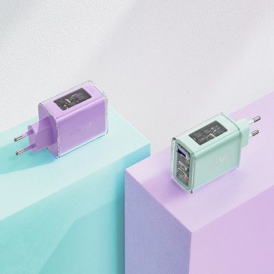 3. Acefast Ladegerät GaN 65W 3 Ports (1xUSB, 2xUSB C) rosa (A45)