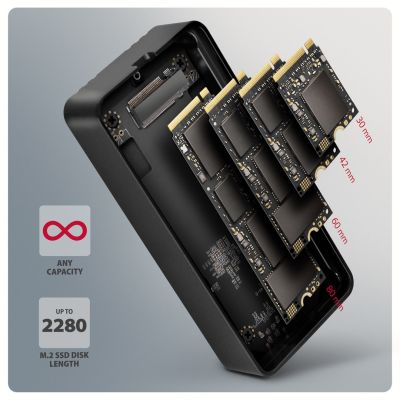 2. Axagon EEM2-40G Festplattengehäuse SSD-Gehäuse Schwarz M.2