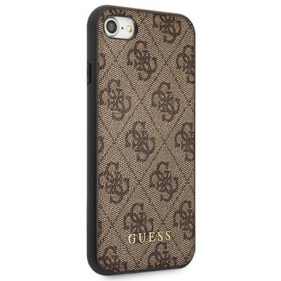 4. Guess 4G Metal Gold Logo Case für iPhone SE 2022 / 2020 / 7 / 8 - Braun