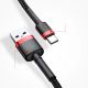 15. Baseus Cafule Cable strapazierfähiges Nylonkabel USB / USB-C QC3.0 2A 3M schwarz-rot (CATKLF-U91)