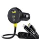 3. Baseus Circular 60W USB-A + USB-C Autoladegerät mit integriertem Lightning + USB-C Kabel 1,4m - Schwarz