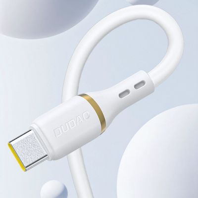 4. Dudao L25L USB-A - Lightning Kabel 1 m 30 W mit weichem Silikongeflecht - Weiß