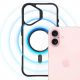 9. 3mk Satin Armor MagCase Hülle mit MagSafe für iPhone 16 Plus – transparent mit schwarzem Rahmen