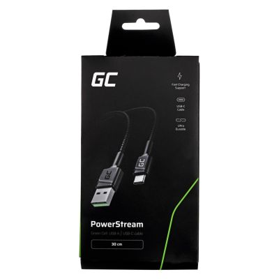 3. GREEN CELL KABGC25 GC POWERSTREAM KABEL USB-A - USB-C 30CM, SCHNELLLADUNG ULTRA CHARGE, QC 3.0