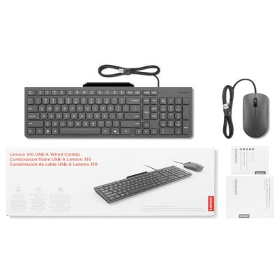 4. Lenovo 310 USB-A Kabelgebundenes Combo-Kabel (US-Englisch) GX31R09775