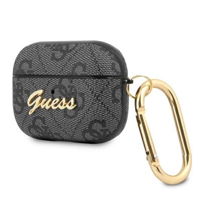 3. Guess 4G Script Metal Collection Schutzhülle für AirPods Pro – Grau